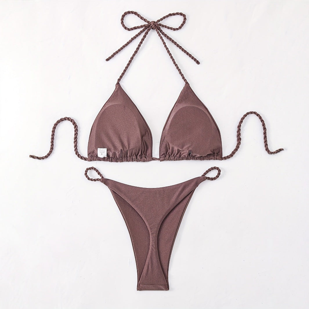 Damen Triangel-Bikini mit geflochtenen Trägern EB