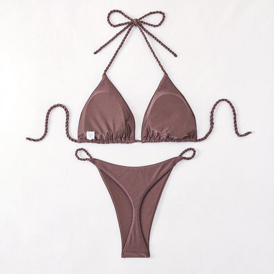 Damen Triangel-Bikini mit geflochtenen Trägern EB