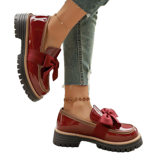 Damen Mokassins mit dekorativem Schleifen-Design und robustem Profil EB