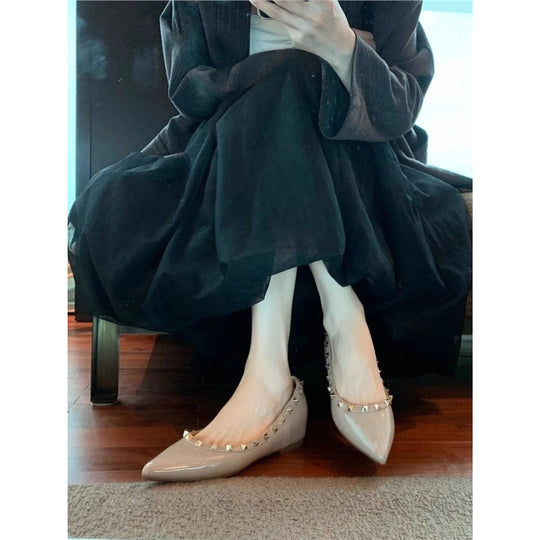 Damen spitze Ballerinas mit dekorativem Riemchen EB