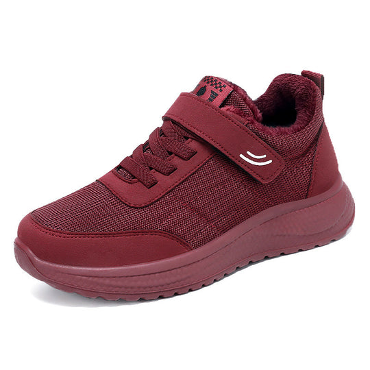 Damen nan gefütterter Komfort-Walking-Sneaker mit niedrigem Schaft, Klettverschluss und stoßabsorbierender EVA-Dämpfung EB