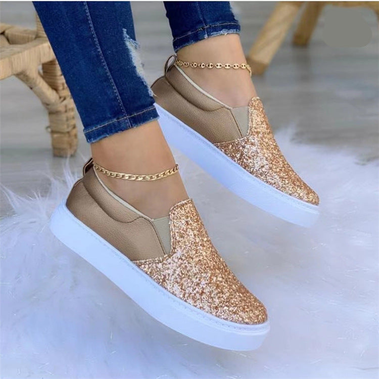 Damen Freizeit-Slipper mit modischem Logo-Design und elastischen Einsätzen EB