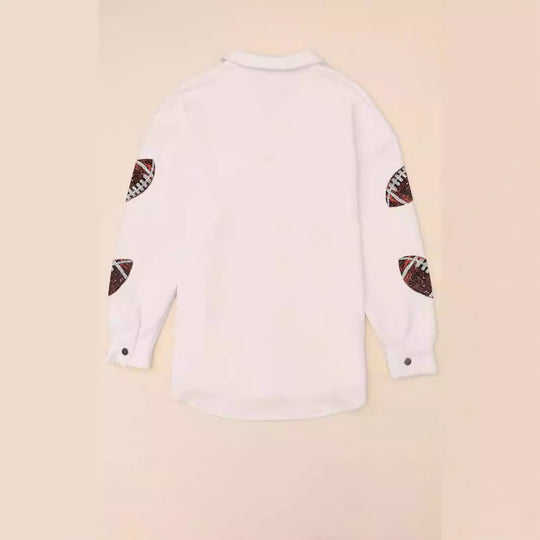 Damen Oversized Jacke mit Football-Design und praktischen Taschen EB