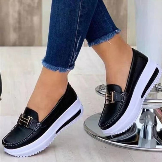 Damen modische Mokassins mit sportlichem Look und gepolsterter Sohle EB
