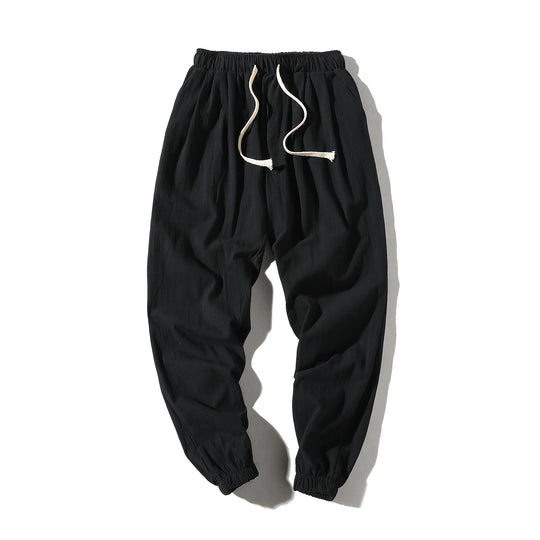 Herren nan lockere Jogginghose mit elastischem Bund, Kordelzug, Seitentaschen und elastischen Bündchen EB