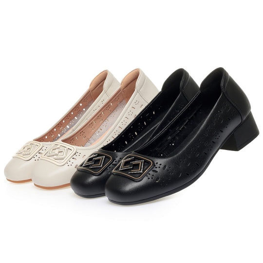 Damen Ballerinas mit modischen Cut-Outs und eleganter Verzierung EB