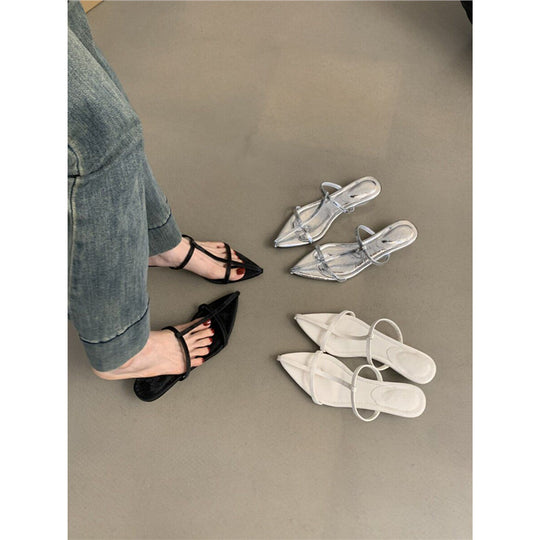 Damen elegante Slingback-Flats mit spitzem Design EB
