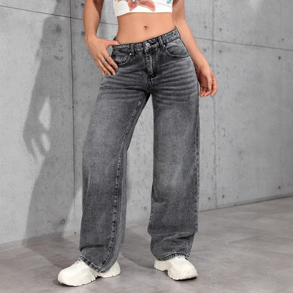 Damen Weite Jeans im lässigen Schnitt mit modernem Vintage-Look EB