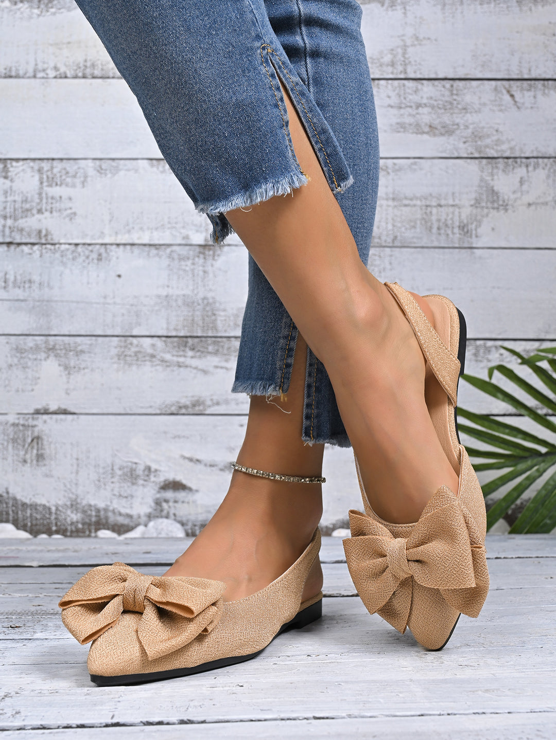 Damen Slingback-Sandalen mit dekorativem Schleifendetail und komfortabler Fußbettung EB