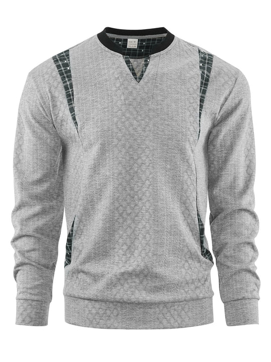 Herren Strickpullover mit modischen Karoelementen EB