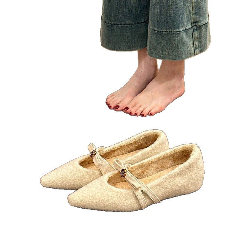 Damen spitze Ballerinas mit zierlichem Blumenakzent EB