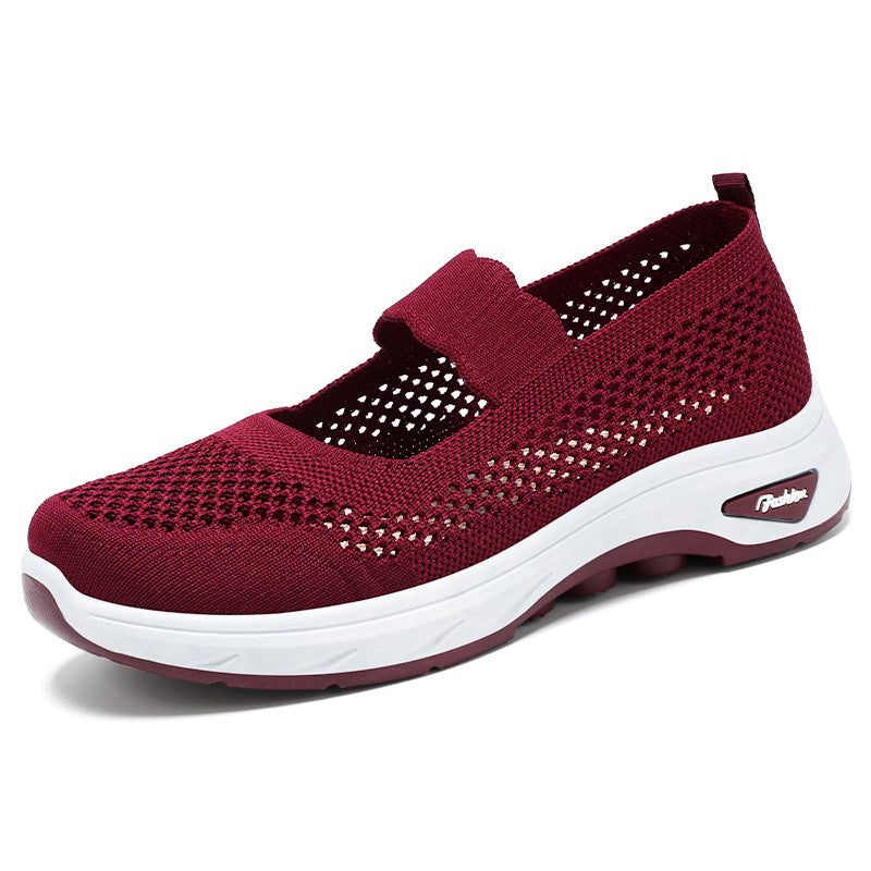 Damen Atmungsaktive Slip-On Freizeitschuhe mit elastischem Riemen EB