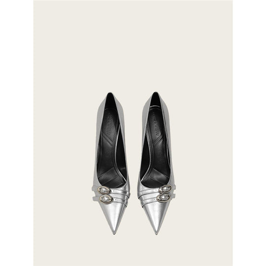 Damen elegante High Heel Pumps mit Schmuckakzent EB