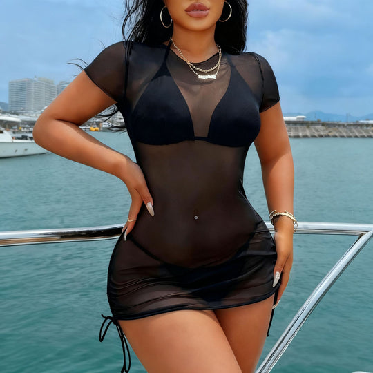 Damen Transparenter Badeschutzkleid EB