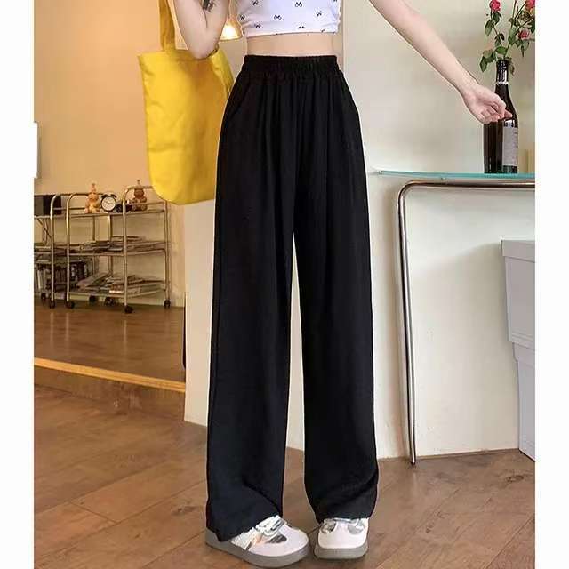 Damen Weite Leinenhose mit elastischem Bund und praktischen Taschen EB