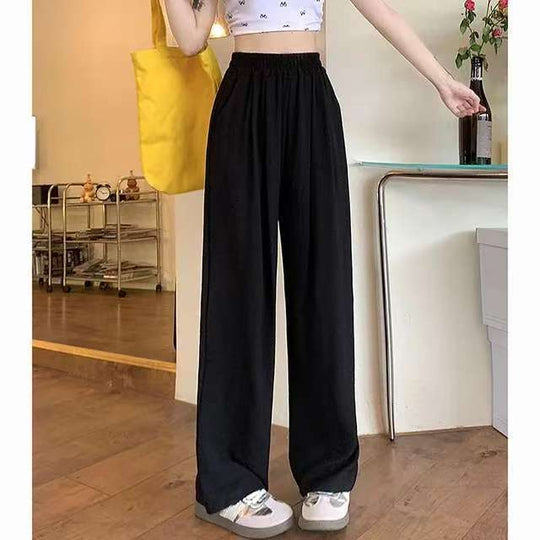 Damen Weite Leinenhose mit elastischem Bund und praktischen Taschen EB
