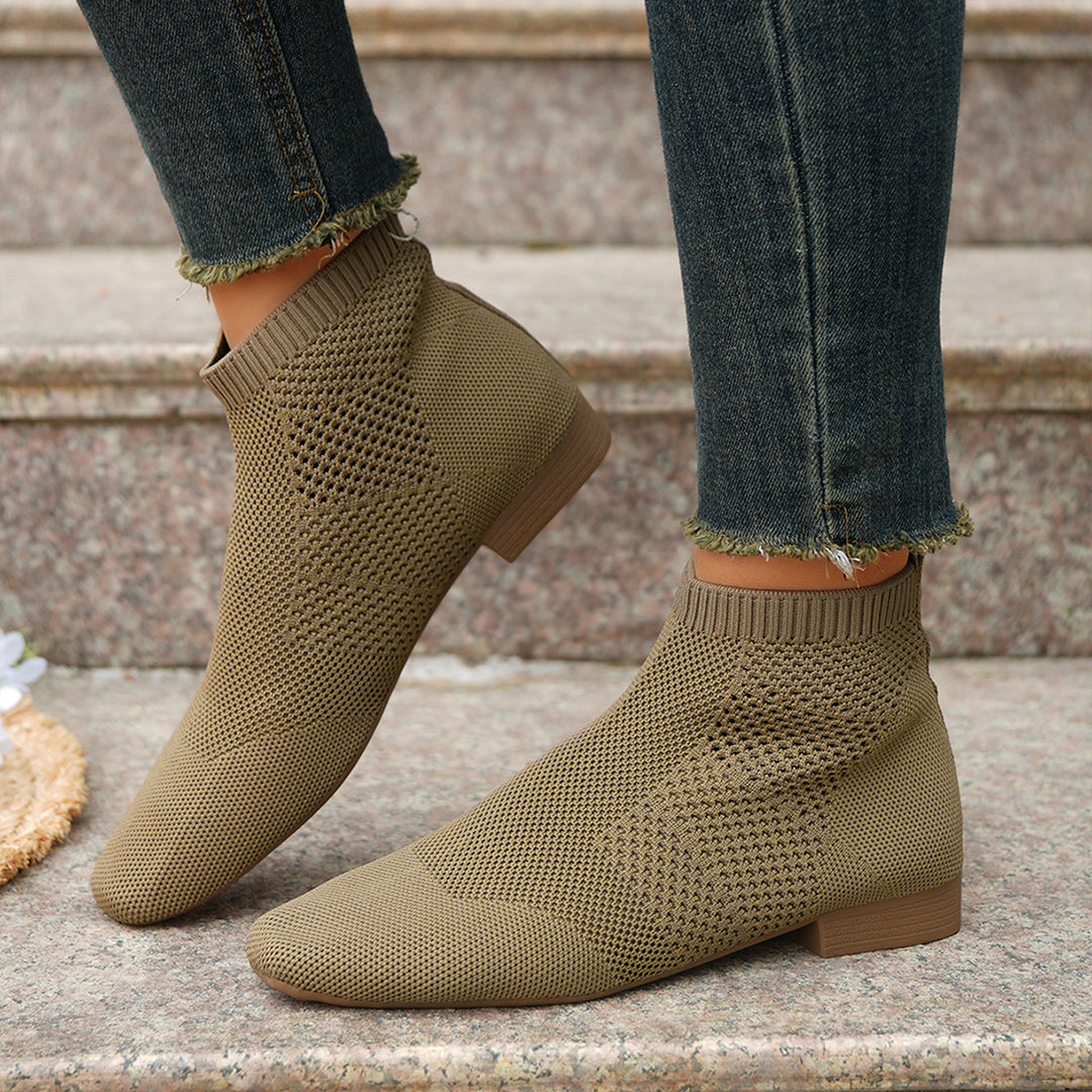 Damen nan gestrickte Sock-Boots mit elastischem Schaft, gepolsterter Innensohle und rutschfester Leichtsohle EB