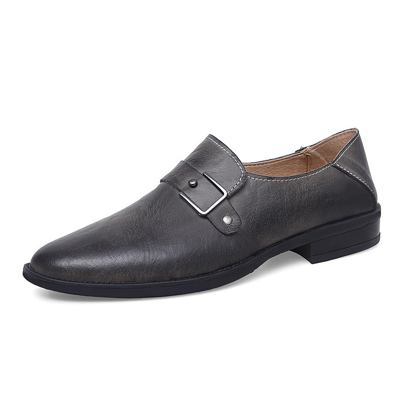 Herren Elegante Leder Slipper mit Schnalle EB