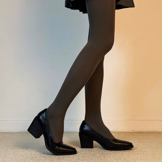 Damen Elegante Stiefeletten mit quadratischer Zehenform und bequemem Blockabsatz EB