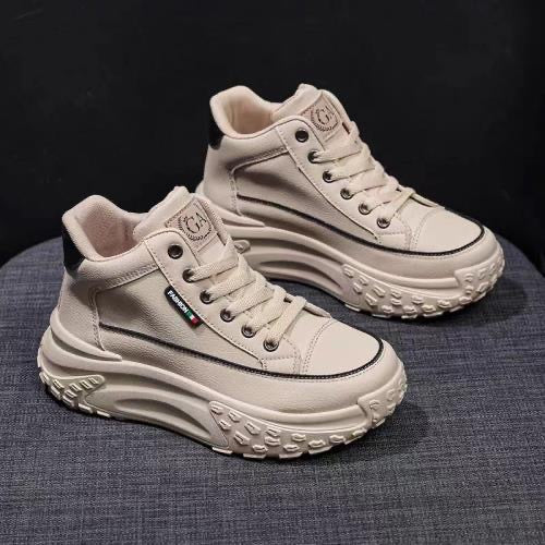 Damen Hohe Plateau Sneakers mit trendiger Silhouette und rutschfester Sohle EB