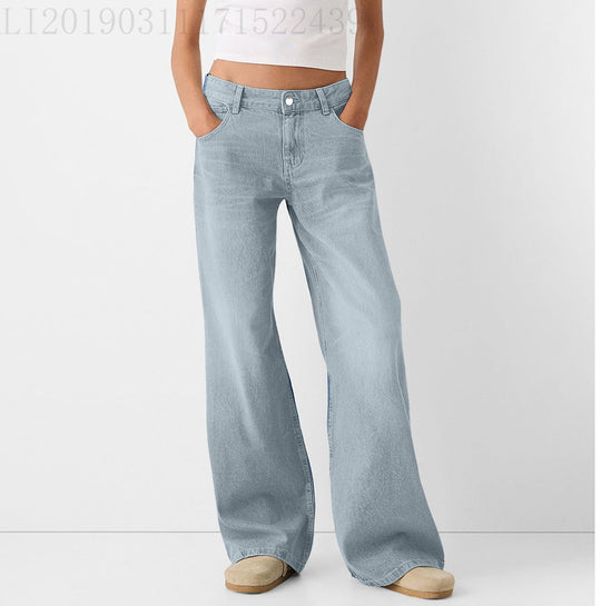 Damen weit geschnittene Jeanshose im Vintage-Stil EB