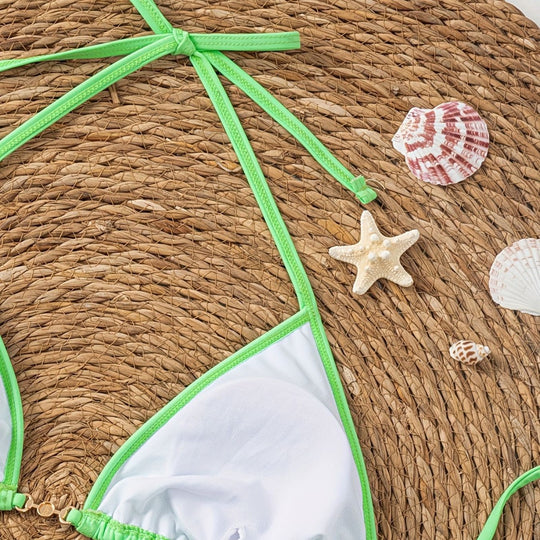 Damen Triangel-Bikini mit eleganten Perlendetails EB