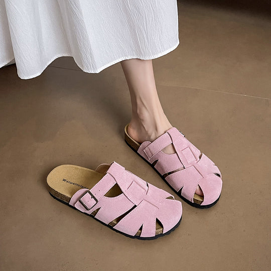 Damen bequeme Sandalen mit modischer Schnallenverzierung EB