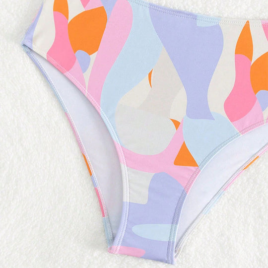 Damen Bikini-Set mit modischem V-Ausschnitt und elegantem Strukturdesign EB