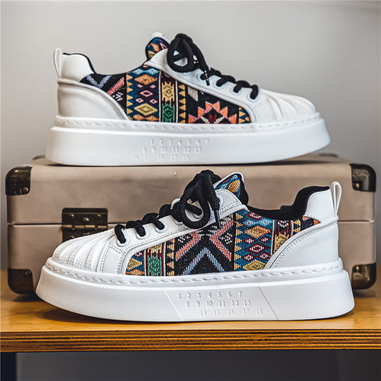 Damen modische Sneakers mit textilem Obermaterial und extravaganten Mustern EB