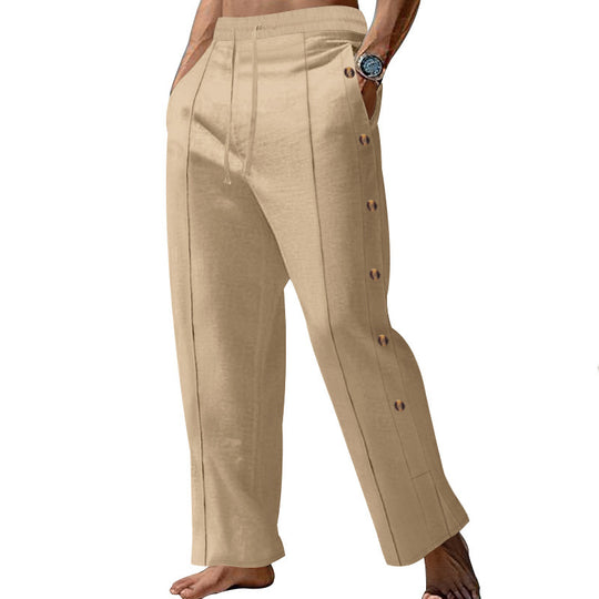 Herren elegante Sommerhose mit seitlichen Knöpfen EB