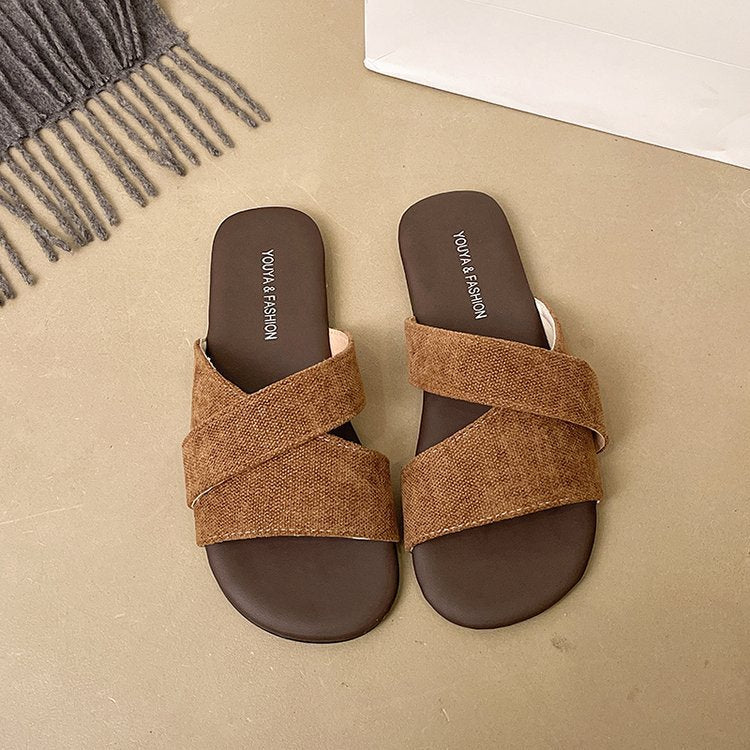 Damen bequeme Riemensandalen mit geschwungenen Riemen EB