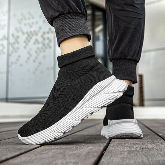 Damen Hohe Stricksneaker mit komfortablem Fußbett und atmungsaktivem Obermaterial EB