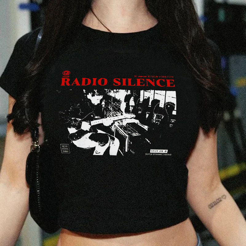 Damen Crop-T-Shirt mit fruchtigem Kirschdesign und lockerem Schnitt EB