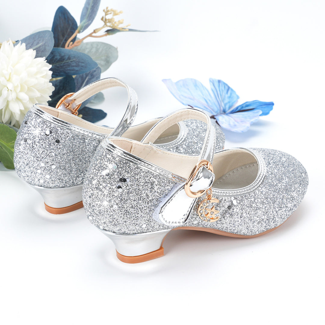 Mädchen Glitzernde Ballerinas mit verstellbarem Riemen und Schmuckdetails EB