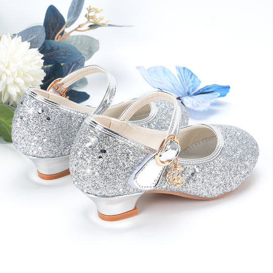 Mädchen Glitzernde Ballerinas mit verstellbarem Riemen und Schmuckdetails EB