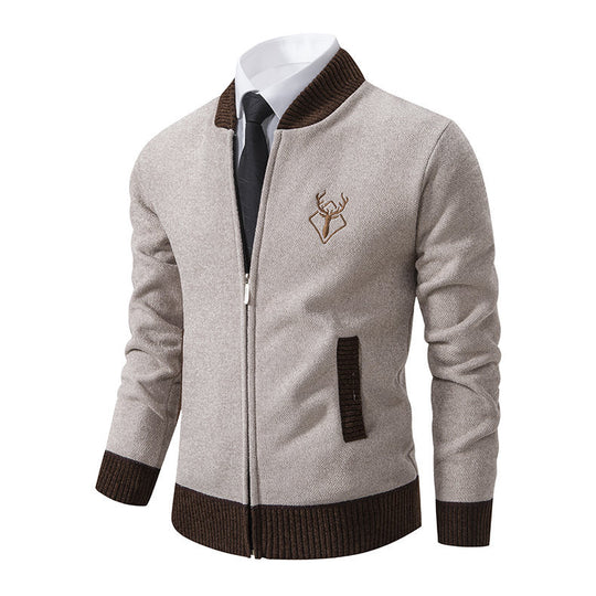 Herren sportive Strickjacke mit Reißverschluss und stilvollem Detail EB