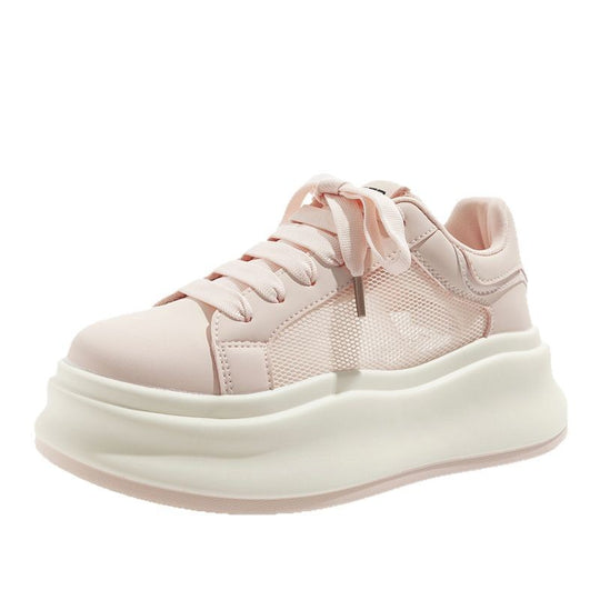 Damen Sportliche Plattform Sneakers mit atmungsaktivem Mesh-Obermaterial und rutschfester Sohle EB