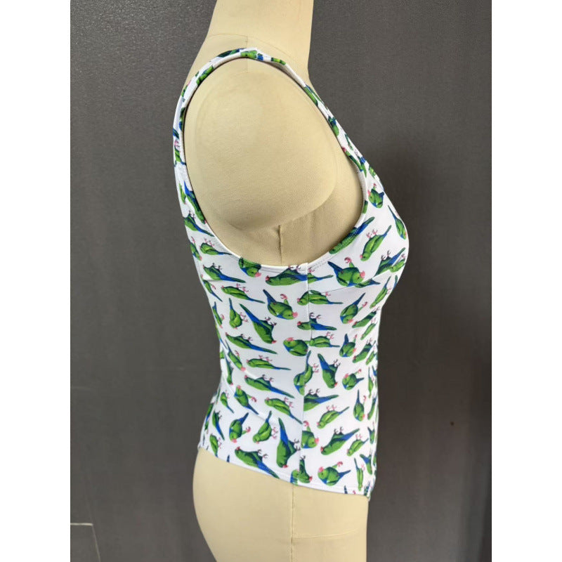 Damen Einteiler Badeanzug mit floralem Design und rutschfestem Schnitt EB