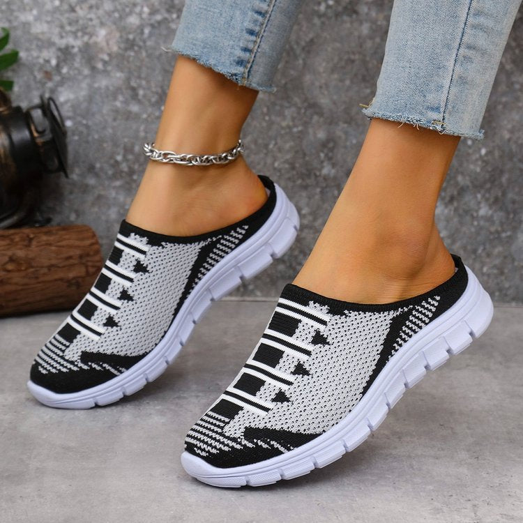 Damen bequeme Slipper mit innovativem Strickdesign EB