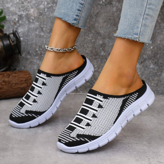 Damen bequeme Slipper mit innovativem Strickdesign EB