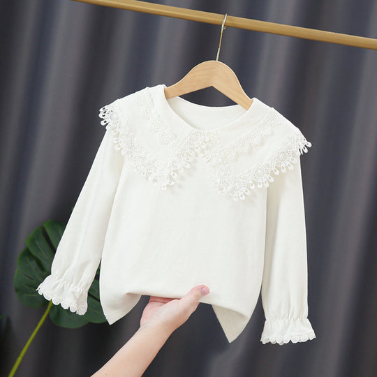 Damen Sweatshirt mit hohem Spitzenkragen EB