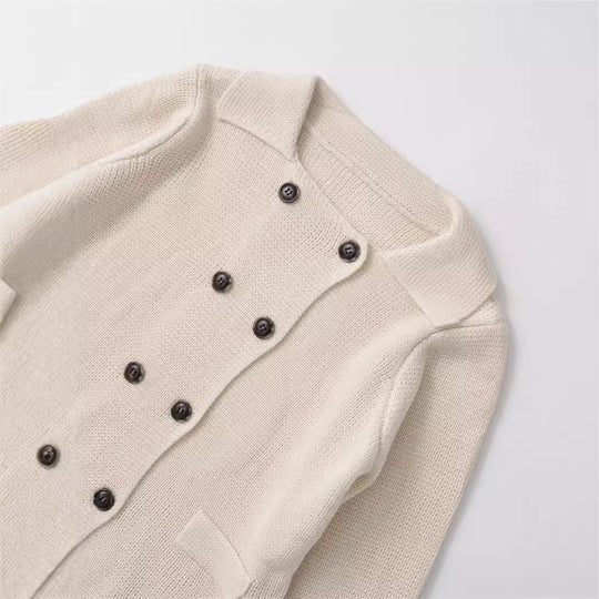 Damen elegante Kurzjacke mit doppelt knöpfbarem Verschluss und Taschen EB