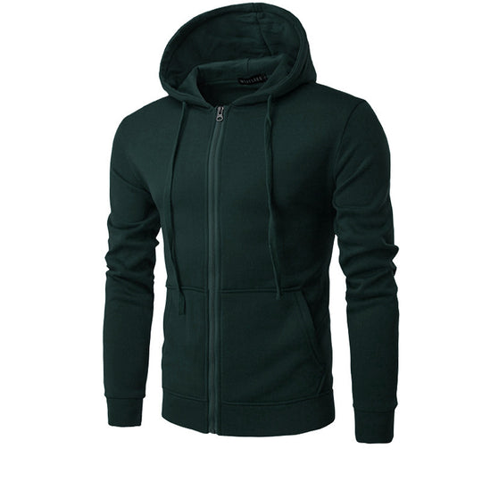 Herren nan schmal geschnittene Zip-Hoodie Jacke mit weichem Fleece-Innenfutter und Kängurutaschen EB