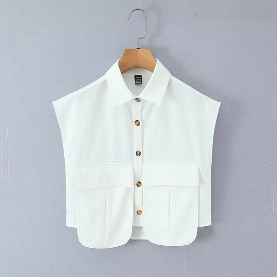 Damen Cropped Bluse mit asymmetrischem Rock EB