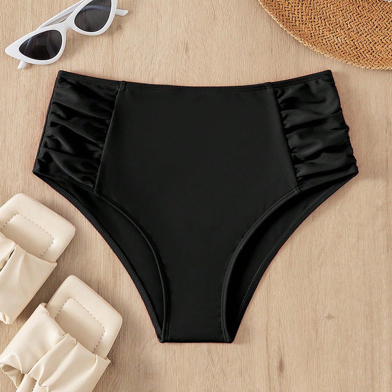 Damen Hochtaillierte Bikinihose mit Rüschendetails EB