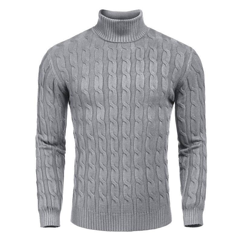Herren modischer Rollkragenpullover mit strukturierter Strickoptik EB