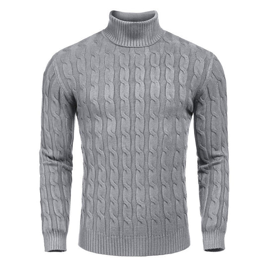 Herren modischer Rollkragenpullover mit strukturierter Strickoptik EB