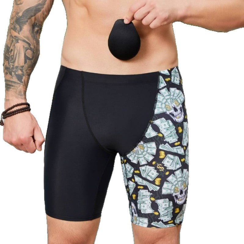 Herren Schwimmshorts mit dynamischem Dollar-Design und bequemem Stretch EB