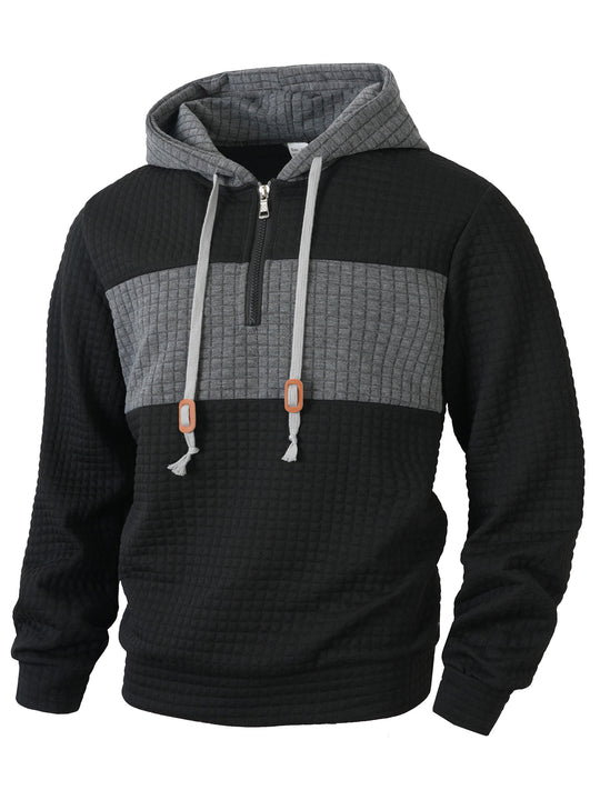 Herren Hoodie mit 1/4-Reißverschluss und strukturiertem Design EB