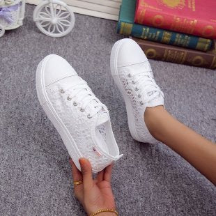 Damen Sportliche Sneaker mit luftdurchlässigem Spitze-Design EB